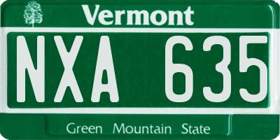 VT license plate NXA635