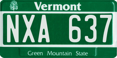 VT license plate NXA637