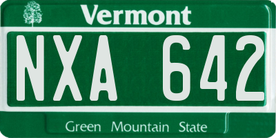 VT license plate NXA642