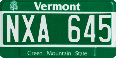 VT license plate NXA645