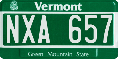 VT license plate NXA657