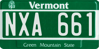 VT license plate NXA661