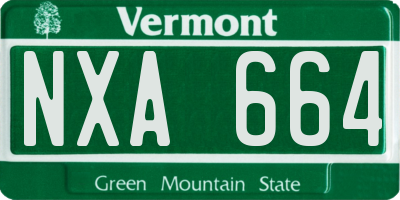 VT license plate NXA664