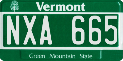 VT license plate NXA665
