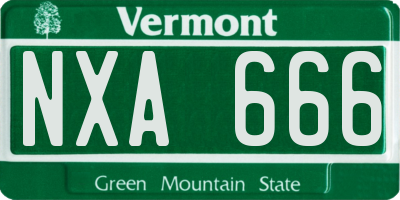 VT license plate NXA666