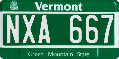 VT license plate NXA667