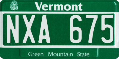 VT license plate NXA675