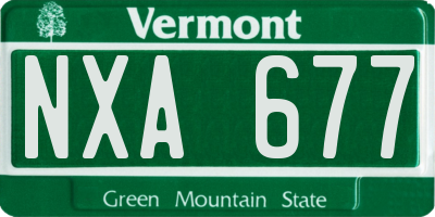 VT license plate NXA677