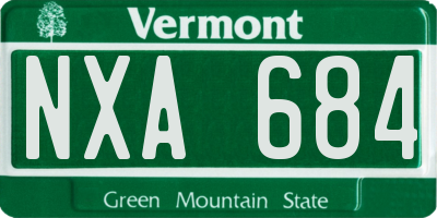 VT license plate NXA684