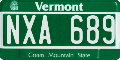 VT license plate NXA689