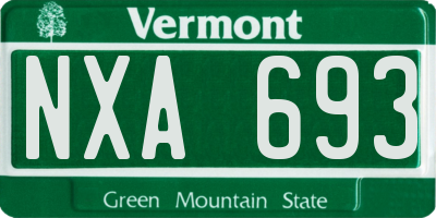 VT license plate NXA693