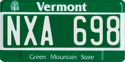 VT license plate NXA698