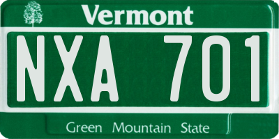 VT license plate NXA701