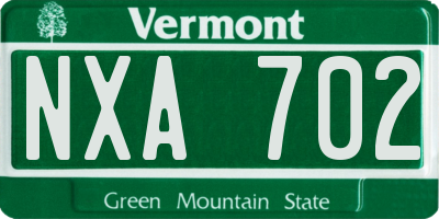 VT license plate NXA702