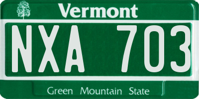 VT license plate NXA703