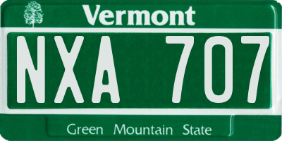 VT license plate NXA707
