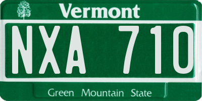 VT license plate NXA710