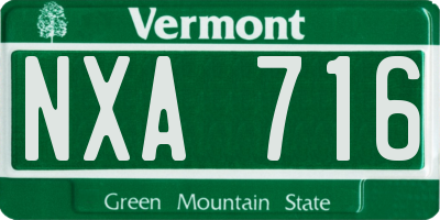 VT license plate NXA716