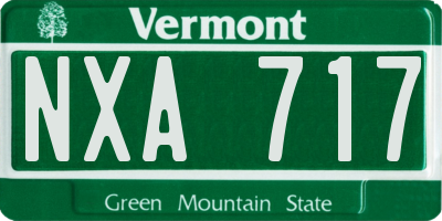 VT license plate NXA717