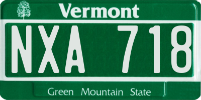 VT license plate NXA718