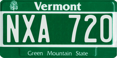 VT license plate NXA720