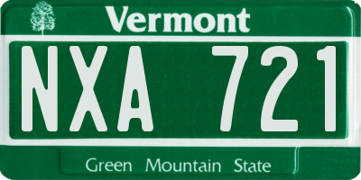 VT license plate NXA721