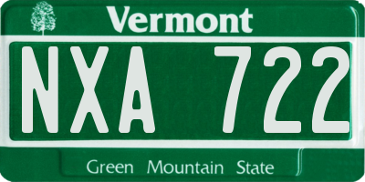 VT license plate NXA722