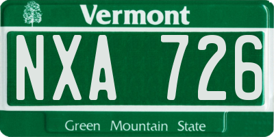 VT license plate NXA726