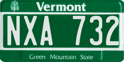 VT license plate NXA732
