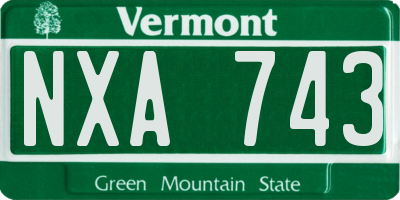 VT license plate NXA743