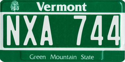 VT license plate NXA744