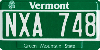 VT license plate NXA748