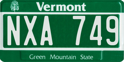 VT license plate NXA749