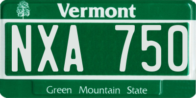 VT license plate NXA750