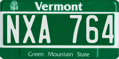 VT license plate NXA764