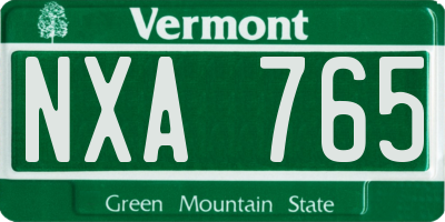 VT license plate NXA765