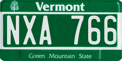 VT license plate NXA766