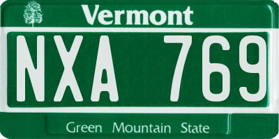 VT license plate NXA769