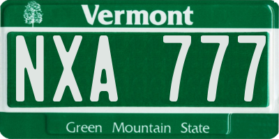 VT license plate NXA777