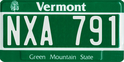 VT license plate NXA791