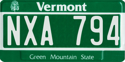 VT license plate NXA794