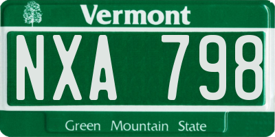 VT license plate NXA798
