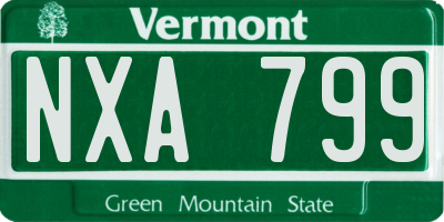VT license plate NXA799