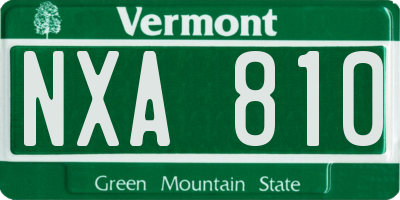 VT license plate NXA810