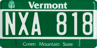 VT license plate NXA818