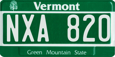 VT license plate NXA820