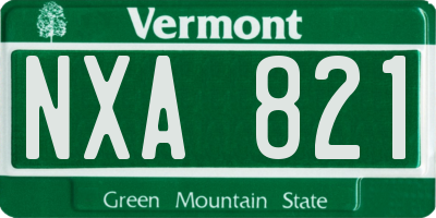 VT license plate NXA821