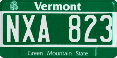 VT license plate NXA823