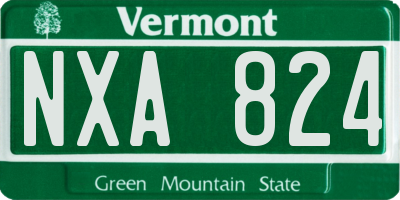 VT license plate NXA824