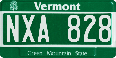 VT license plate NXA828